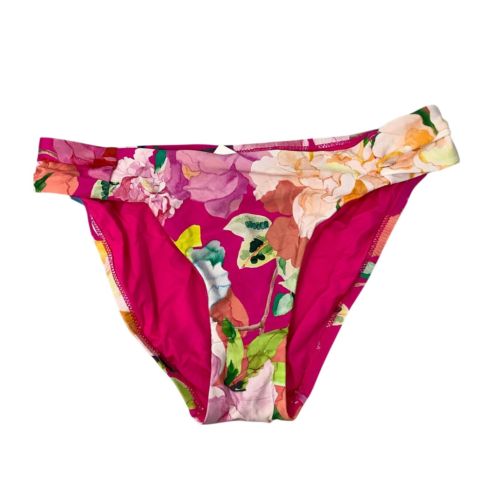 Sunshine 79 Size 8 Bright Pink Floral Bikini Bottom Beach Resort Swimwear G3-27